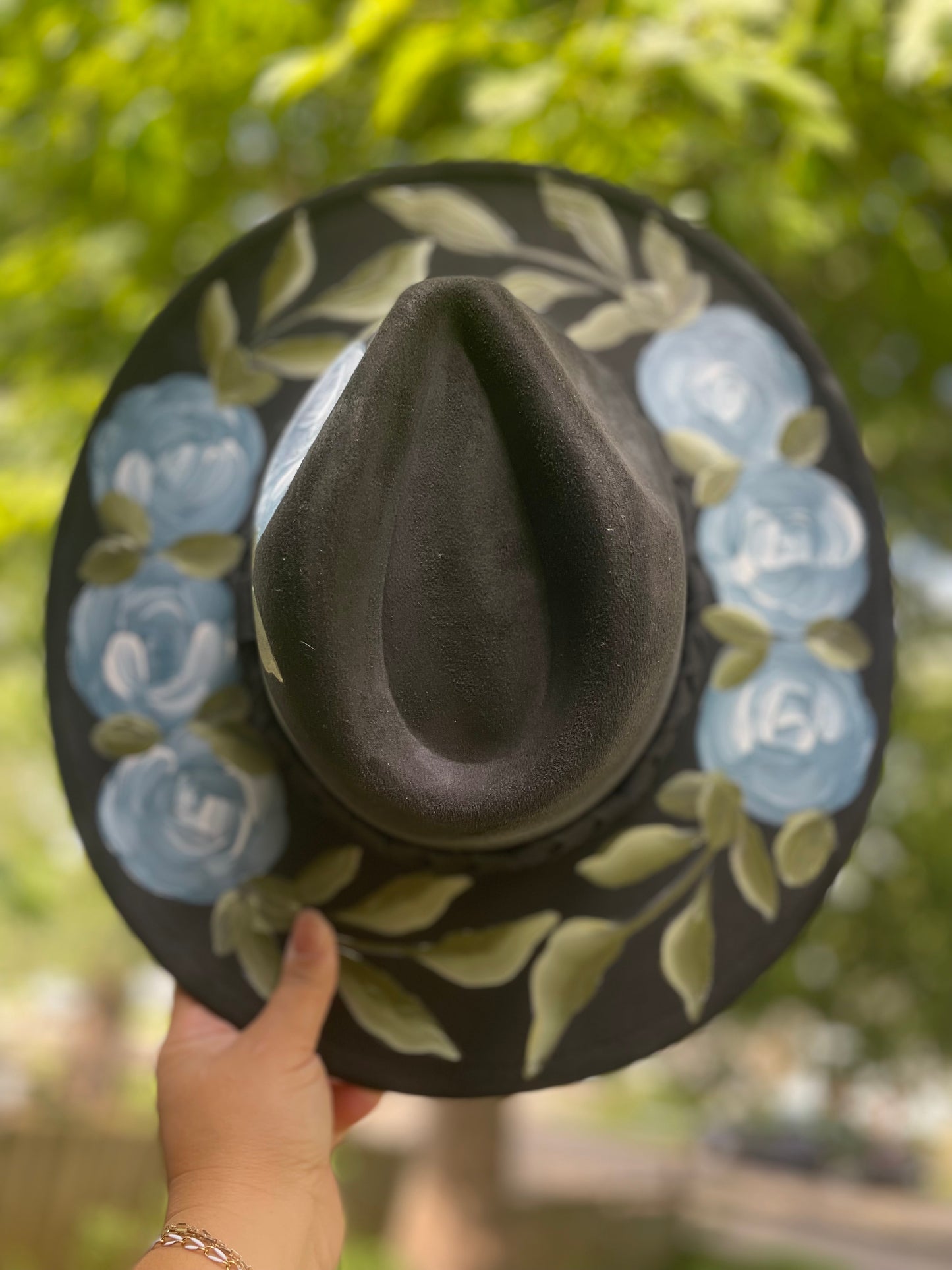 Dusty Blue Rose Fedora