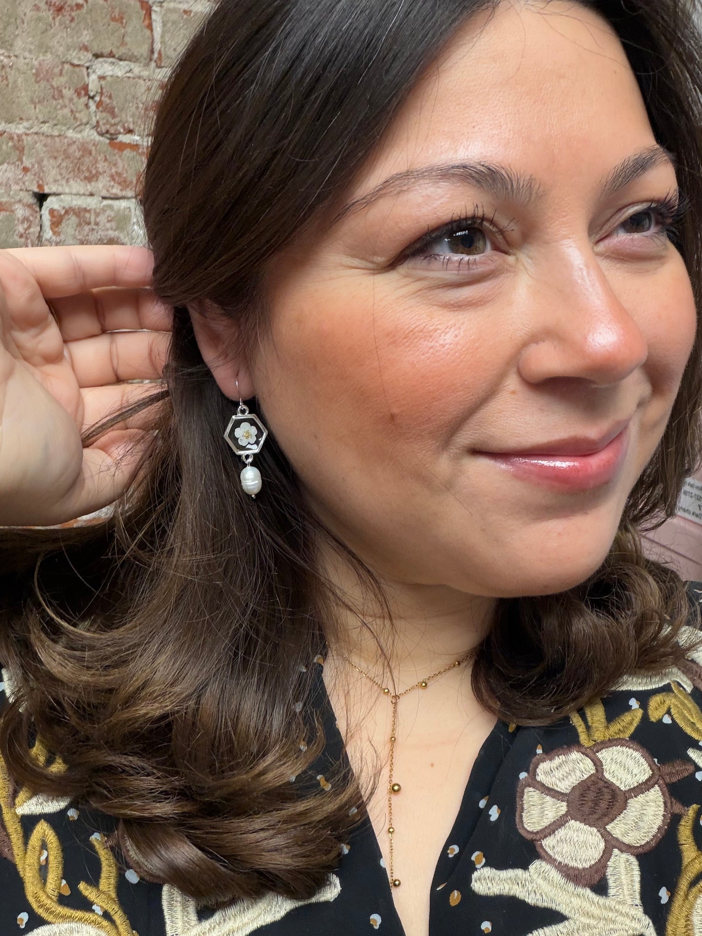 Tiny Bloom & Pearl Dangle