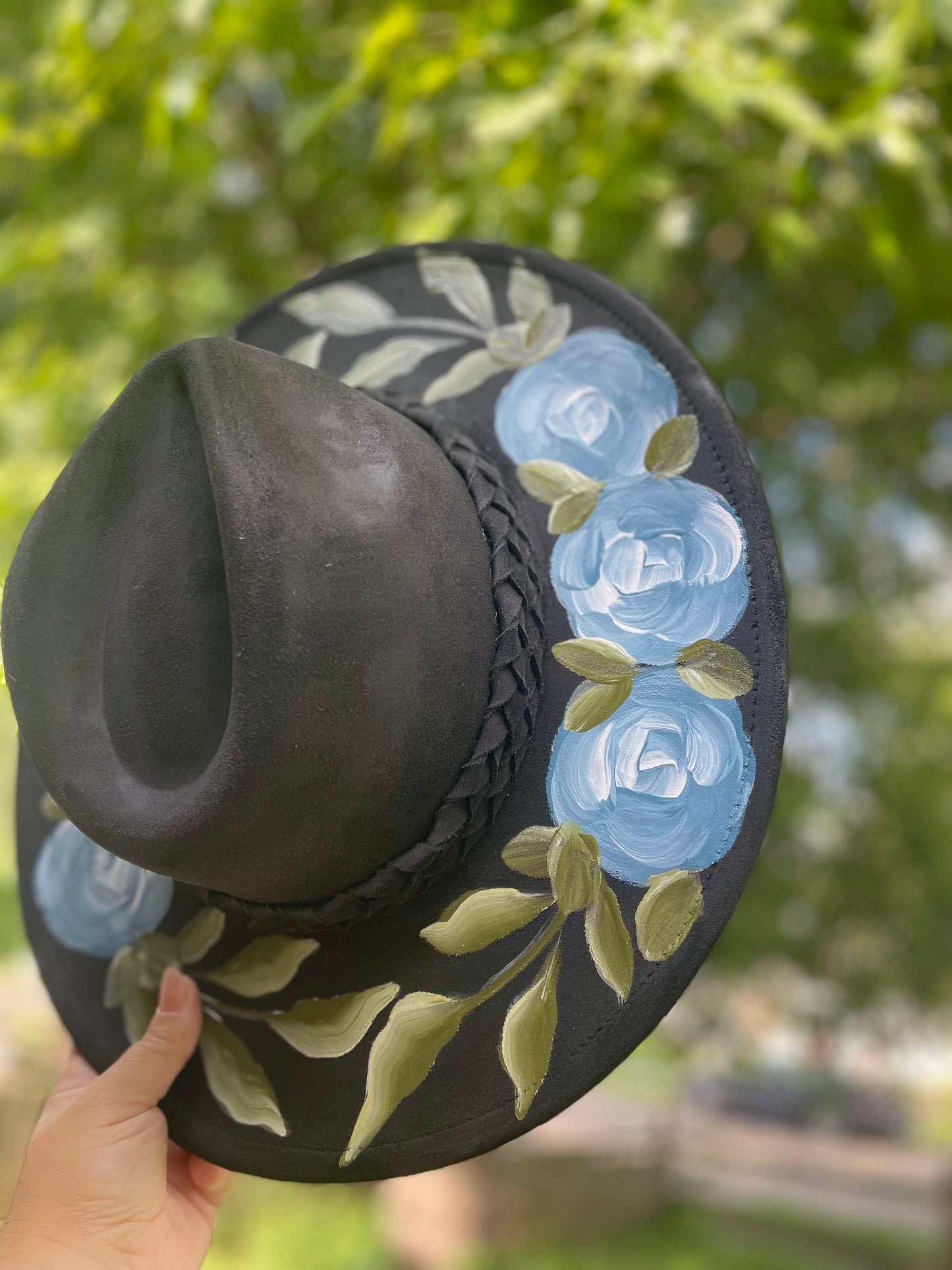 Dusty Blue Rose Fedora