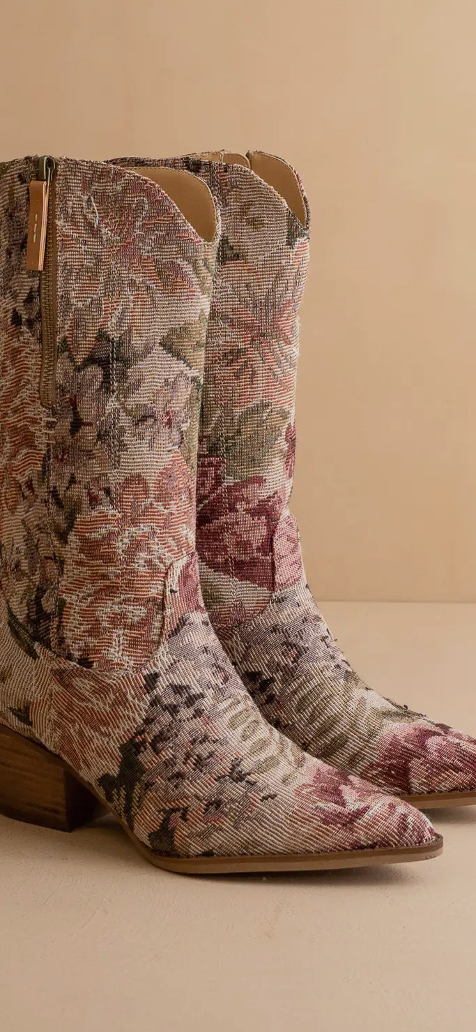 Brilee Mauve Western Tapestry Boot