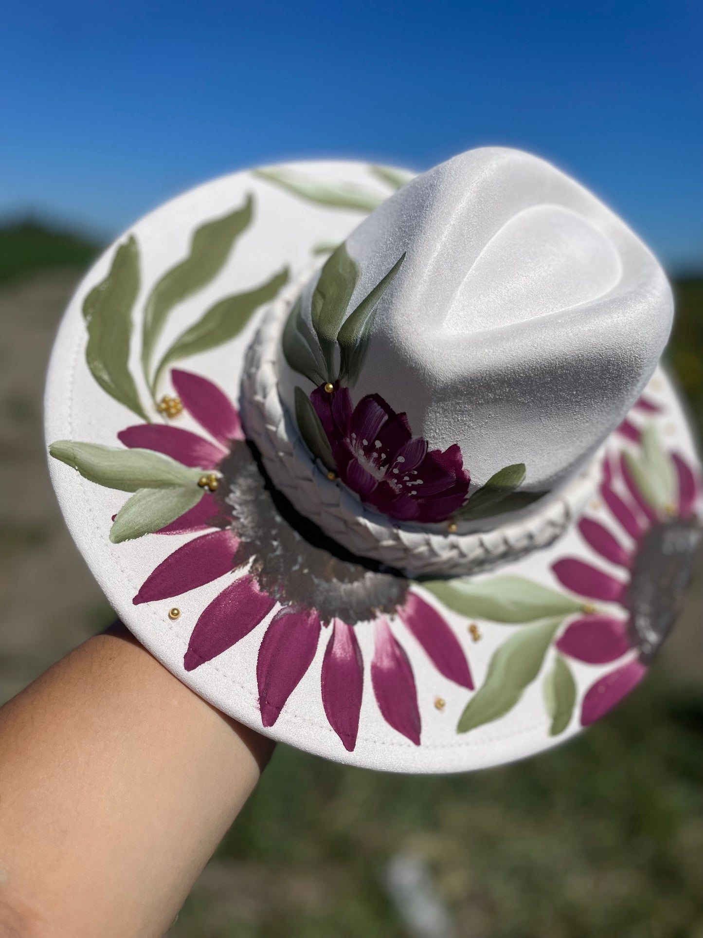 Plum Sunflower Fedora