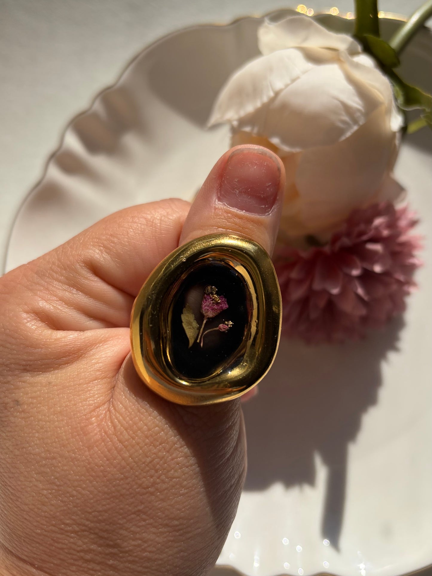Midnight Harvest Bloom Ring