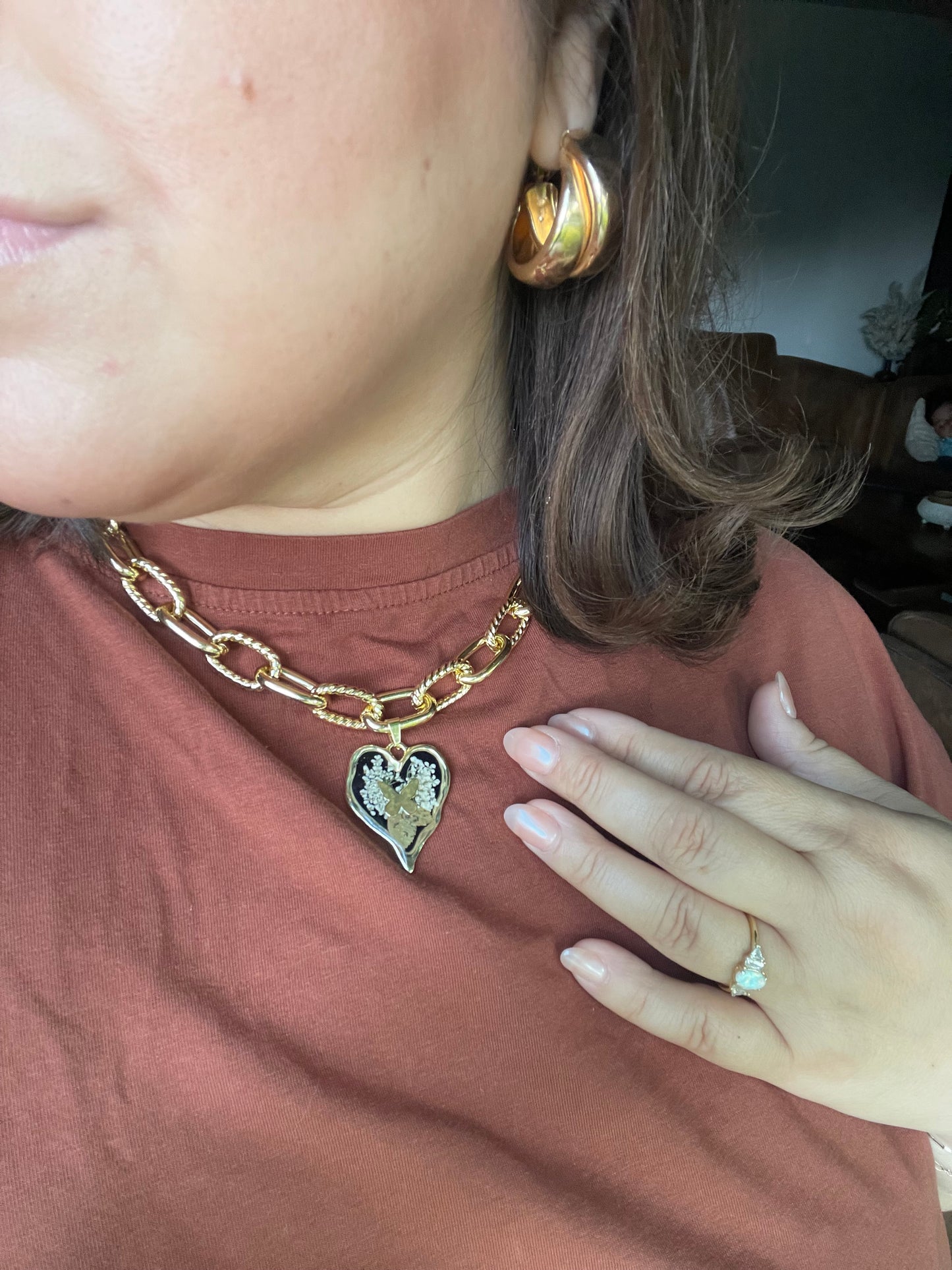 Chunky Real Flower Necklace