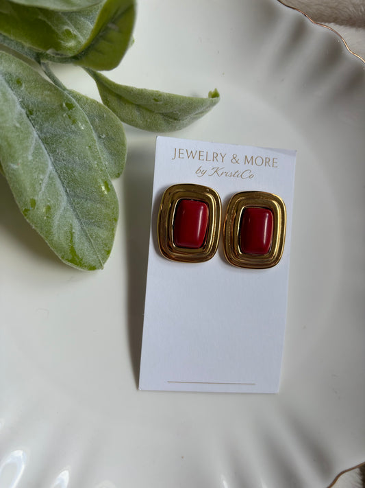Bombshell- Ruby Studs