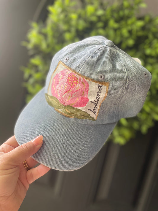 Blue Jean Peony Indiana Cap
