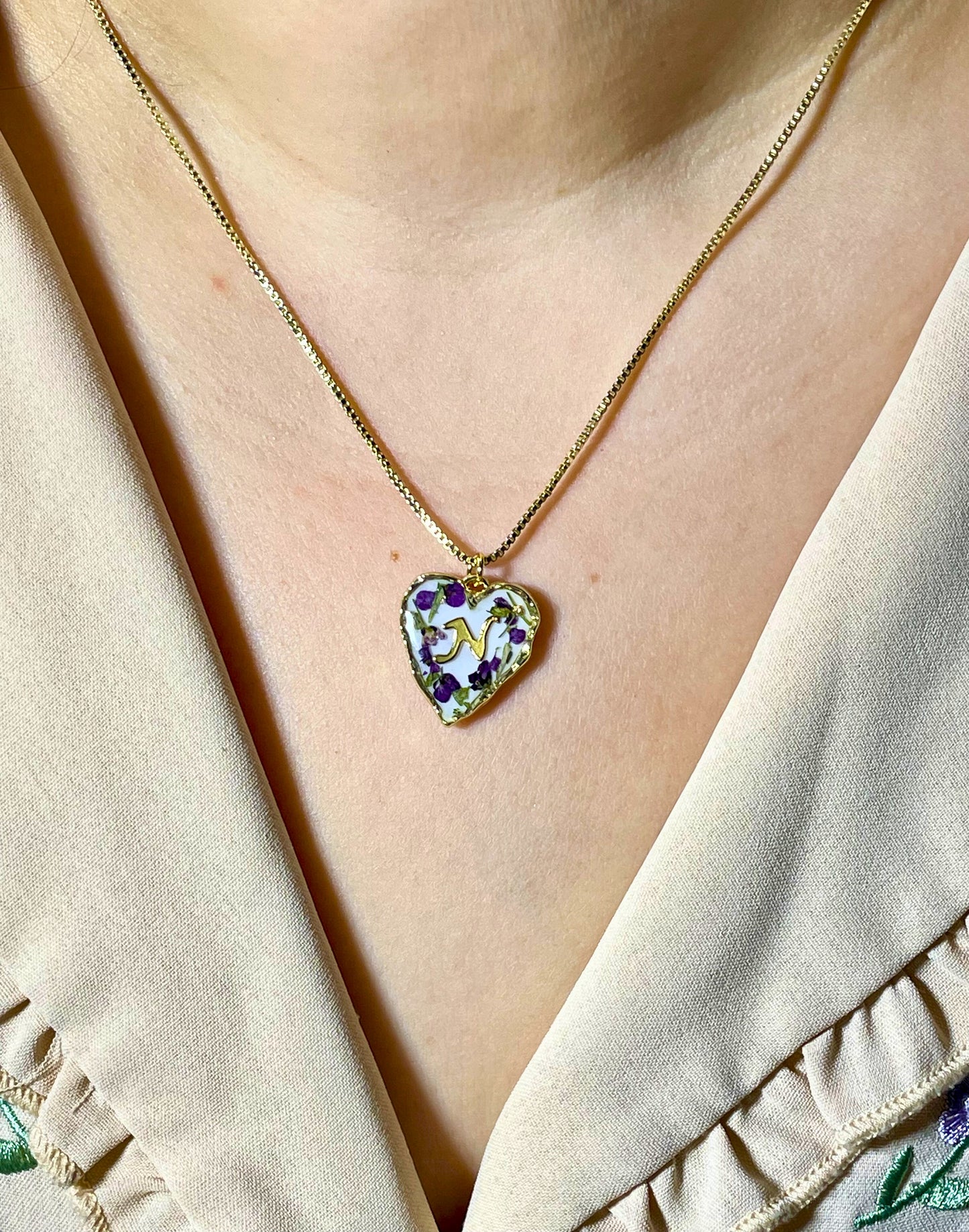 Spring Floral Heart Necklace