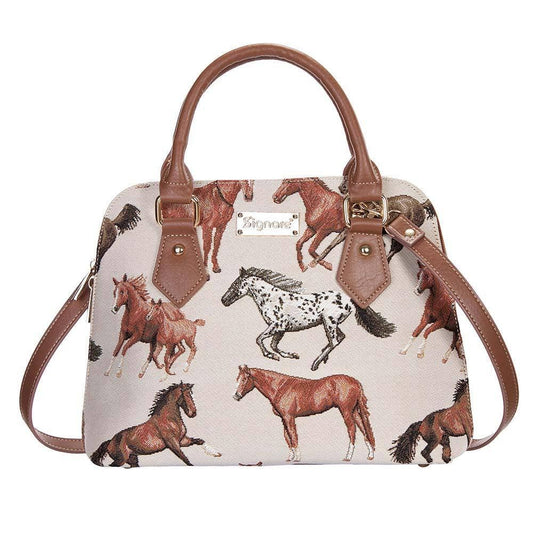 ‘OL RUNNER | Running Horse Convertible Top Handle Purse Handbag