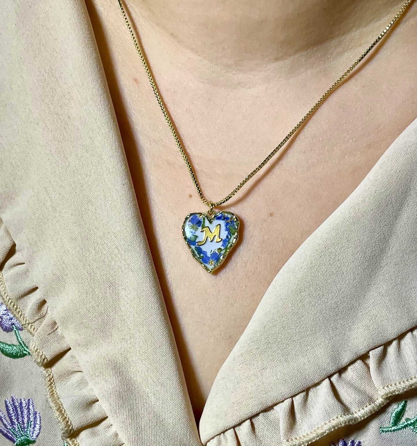 Spring Floral Heart Necklace