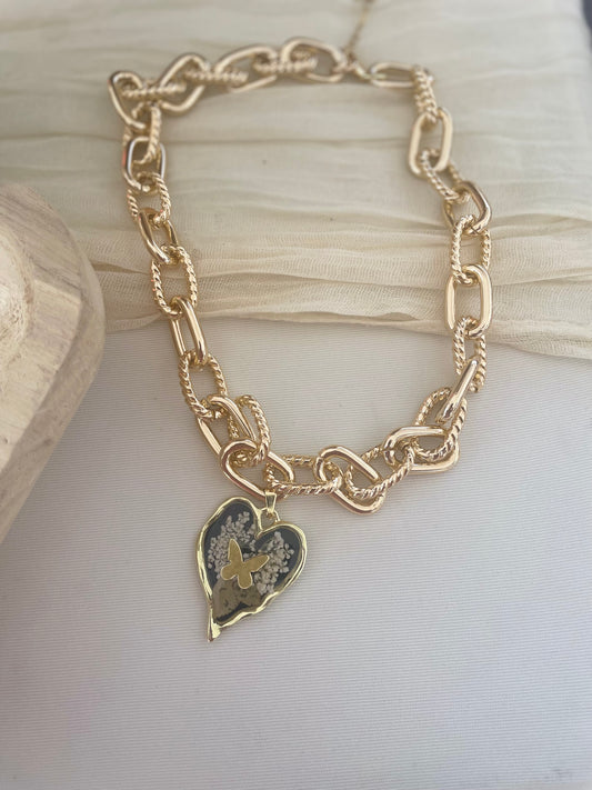 Chunky Real Flower Necklace