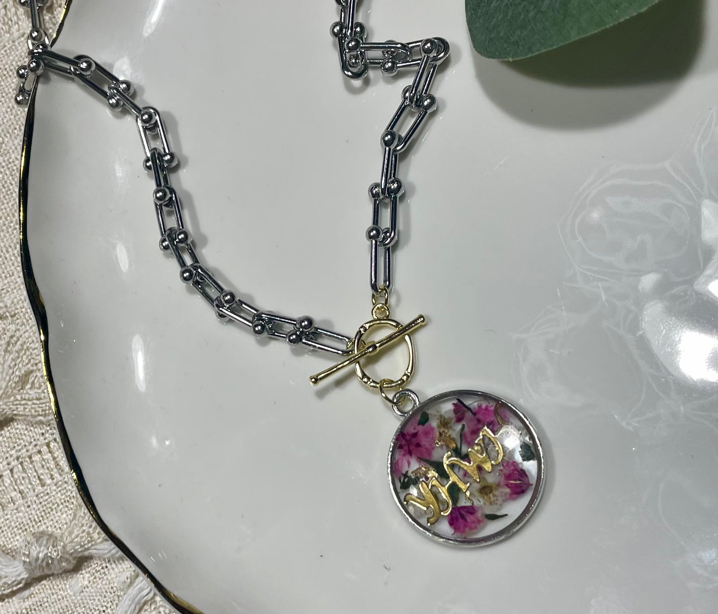 Mixed Metal YHWH Chunky Necklace