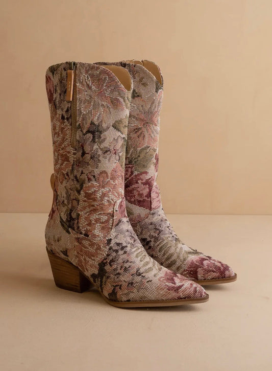 Brilee Mauve Western Tapestry Boot