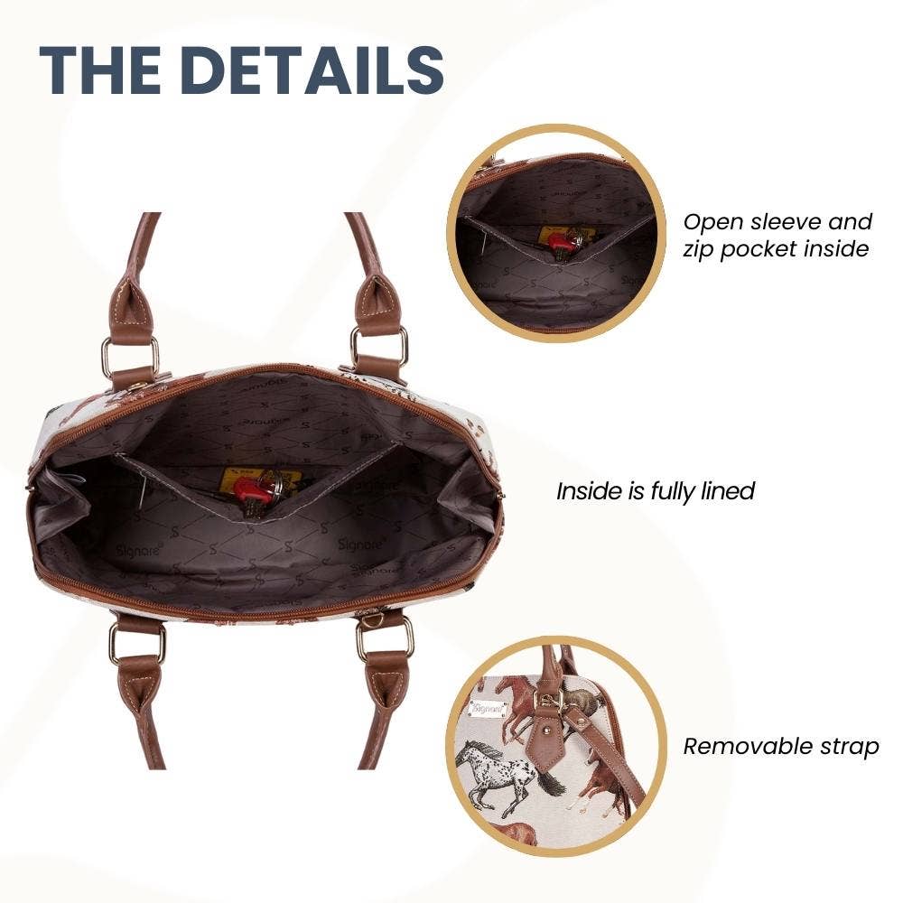 ‘OL RUNNER | Running Horse Convertible Top Handle Purse Handbag