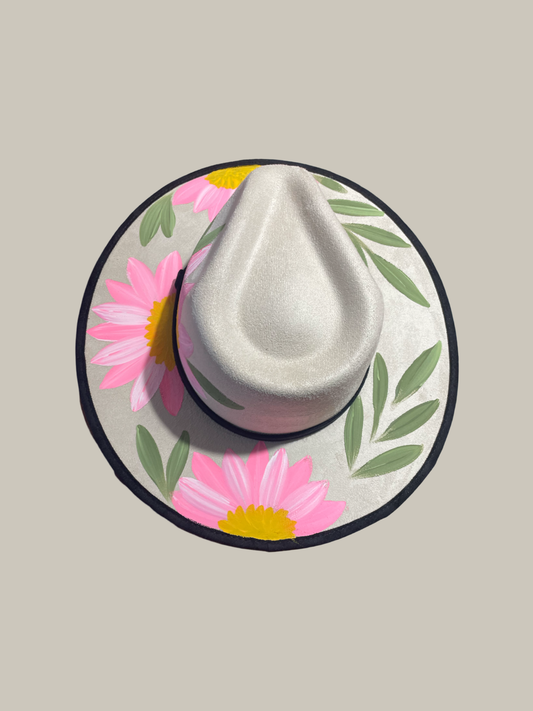 Pink Sunflower Fedora Rancher