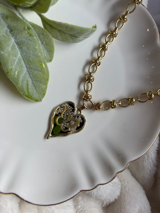 La Mariposa Heart Necklace-Gold