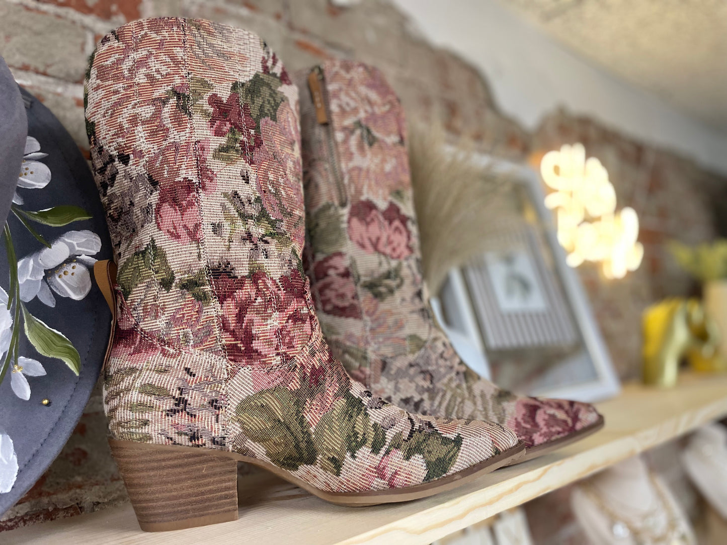 Brilee Mauve Western Tapestry Boot