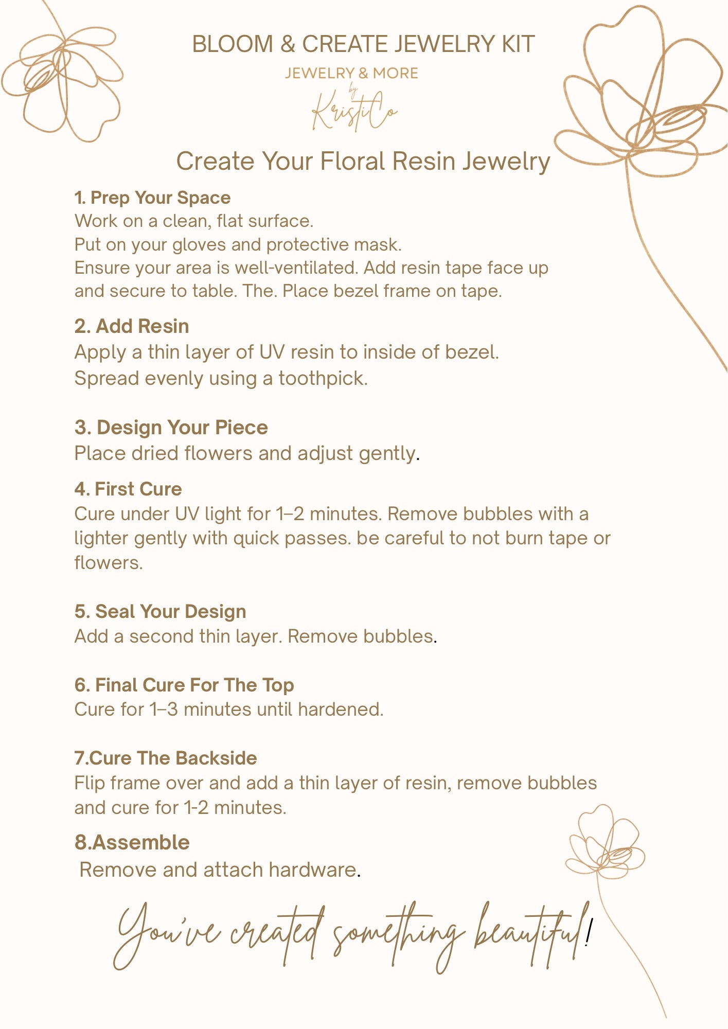 Real Flower & Resin Jewelry Workshop-6 Spots Weekly