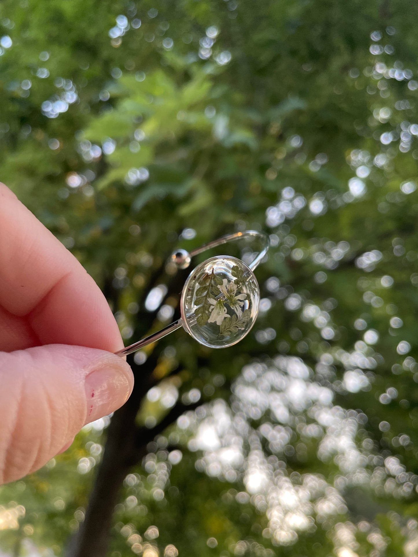 Silver & Leaf Bangle