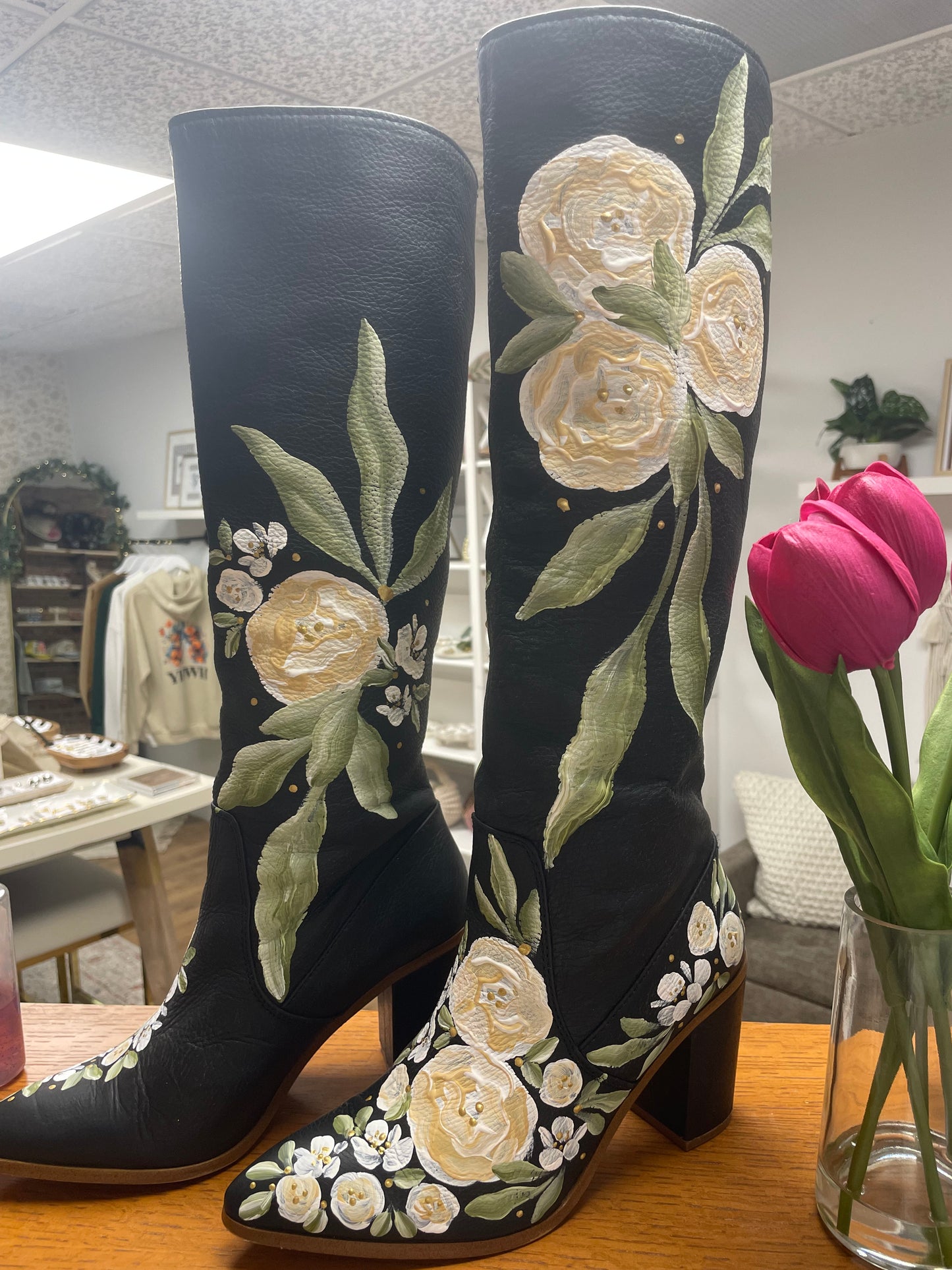 Dahlia Hand Painted Western Boot