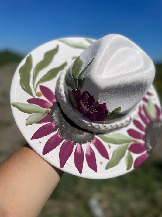 Plum Sunflower Fedora