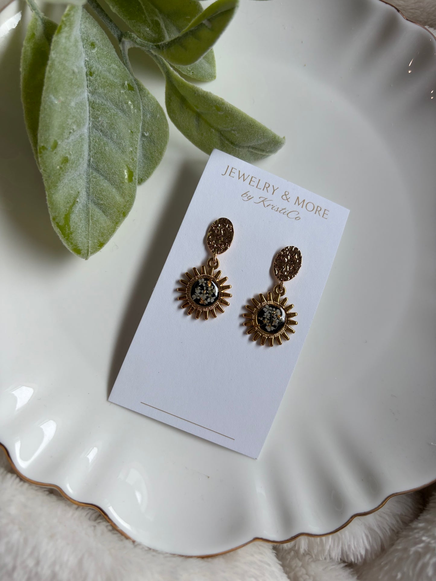 Golden SunBurst Stud Dangle
