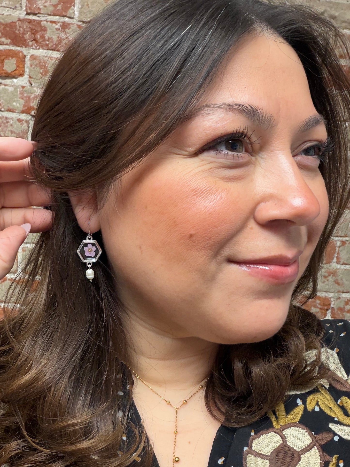 Tiny Bloom & Pearl Dangle