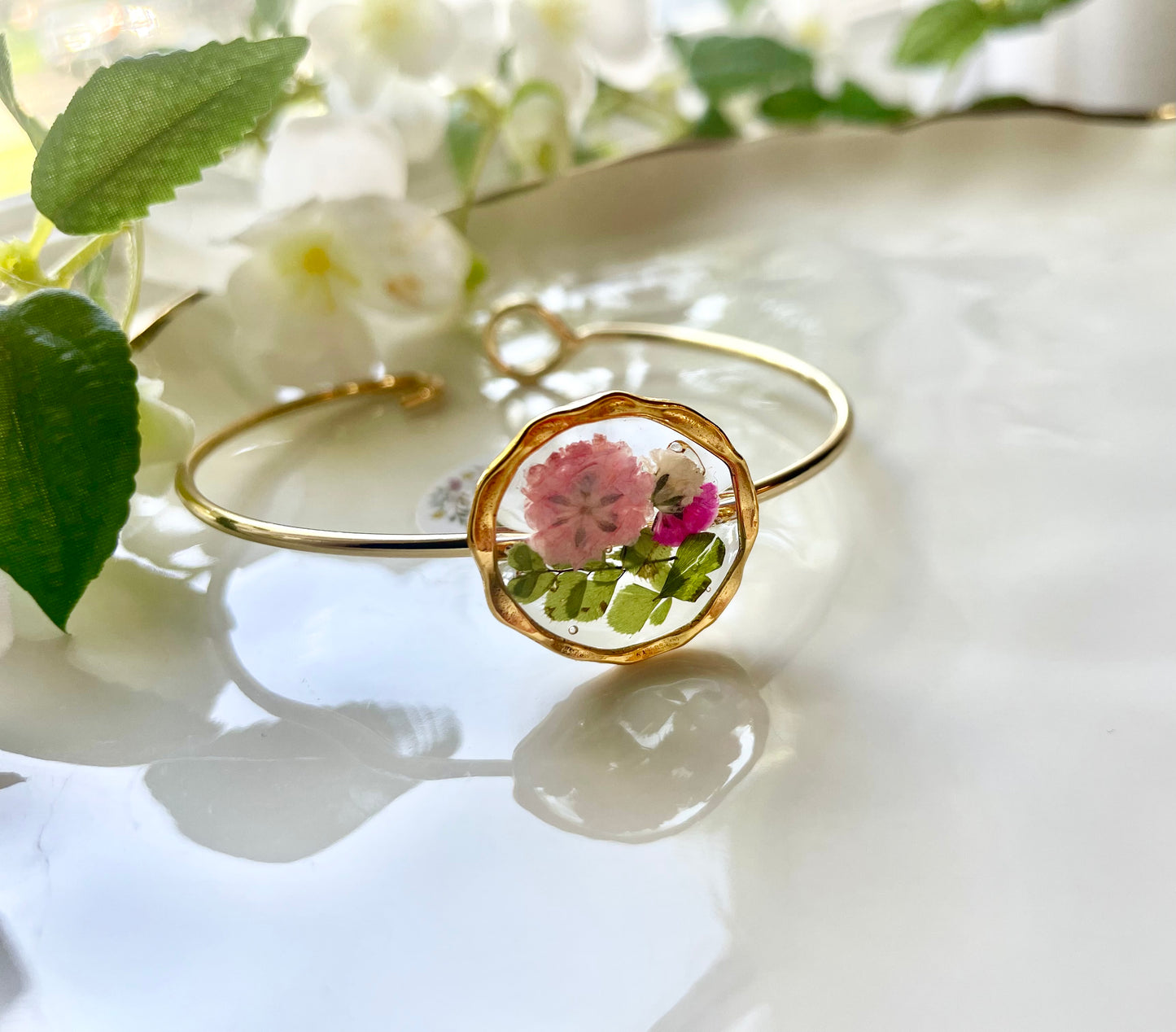 Gold Floral Bangle