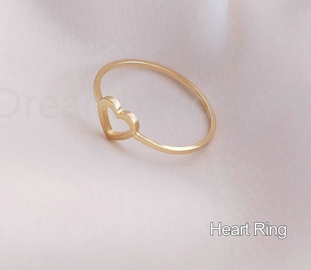 Tiny Gold Heart Ring