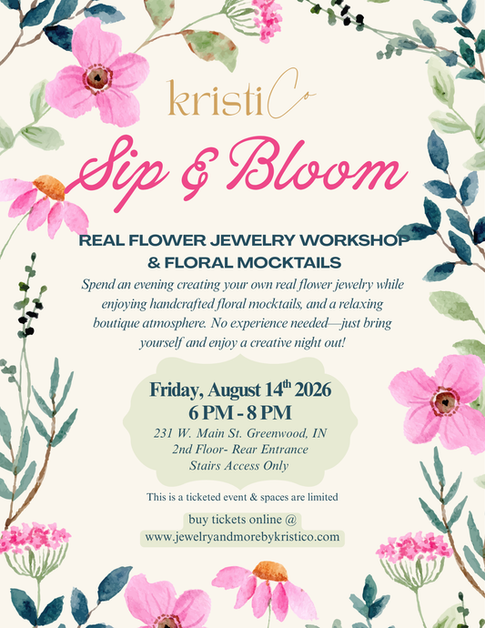 Sip & Bloom: Real Flower & Resin Jewelry Workshop