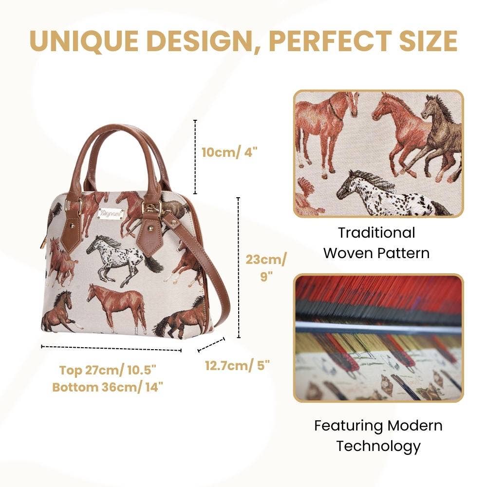 ‘OL RUNNER | Running Horse Convertible Top Handle Purse Handbag