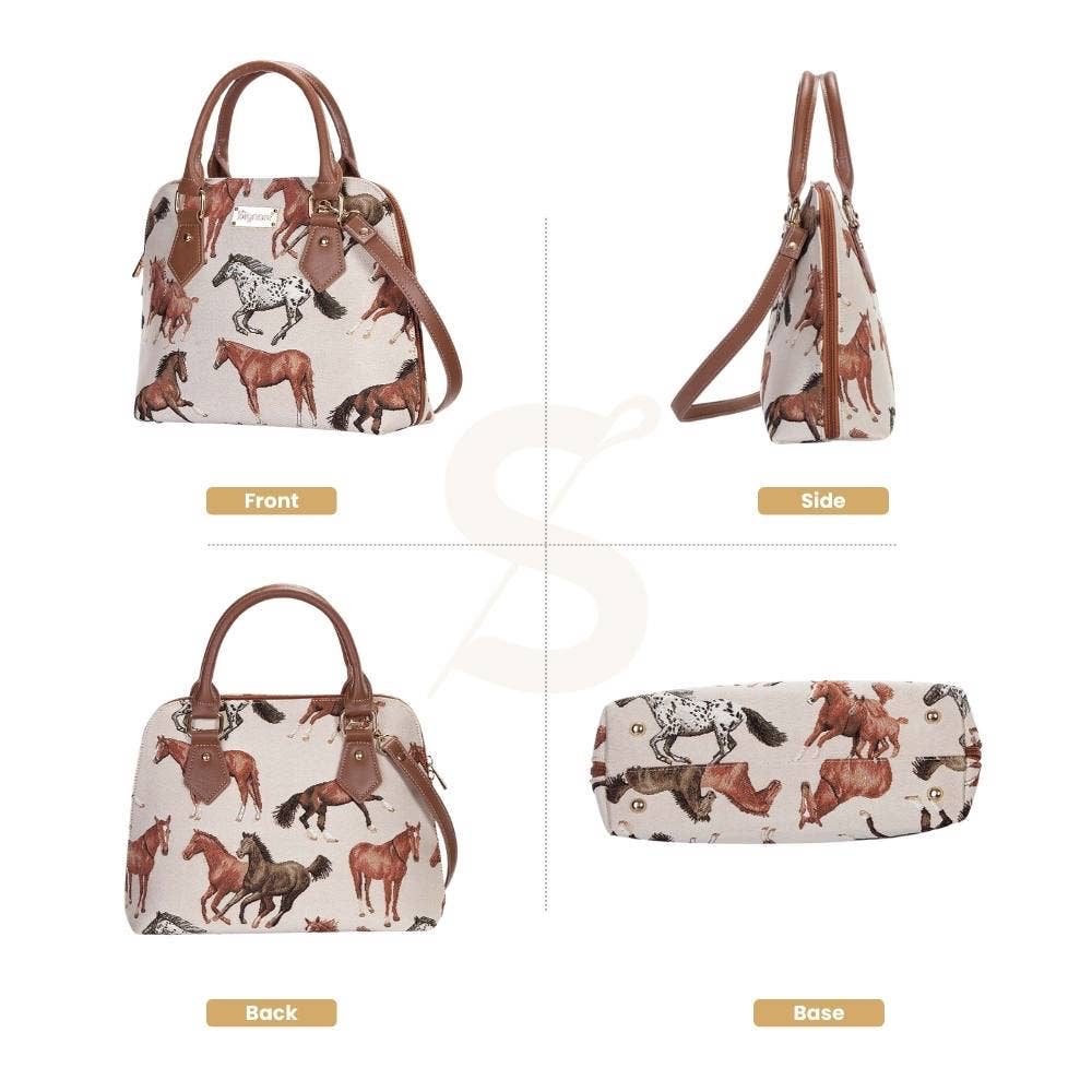 ‘OL RUNNER | Running Horse Convertible Top Handle Purse Handbag