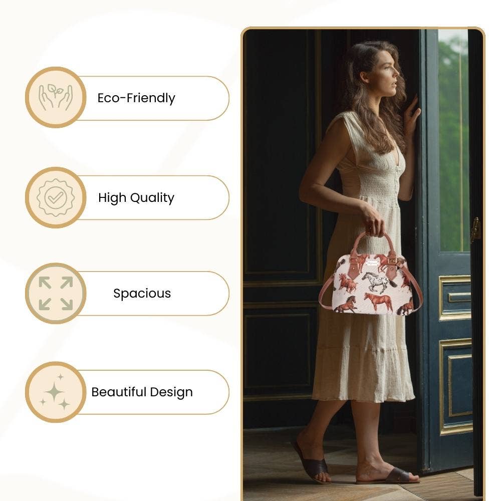 ‘OL RUNNER | Running Horse Convertible Top Handle Purse Handbag